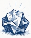 Ink illustration of crumpled paper