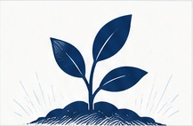 Ink illustration of a sprouting plant